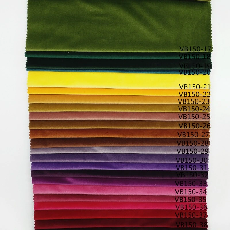 Woven Velure Polyester Dyed Velvet Plain Home Textile Sofa Upholstery Fabric