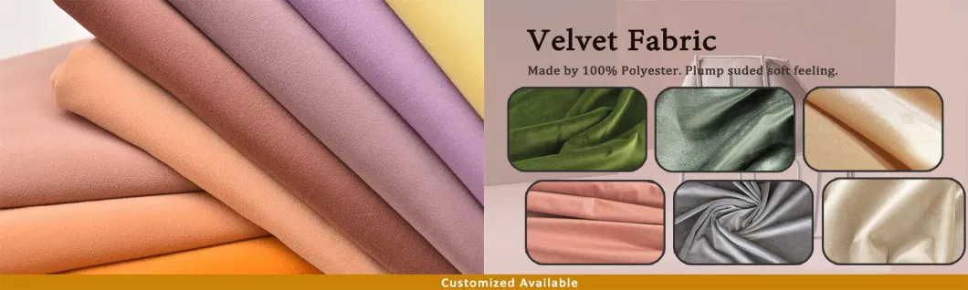 Factory Plain Soft China Factory Dyed Velvet Fabric for Sofa 180g Jaguar Fabric + 50gtc