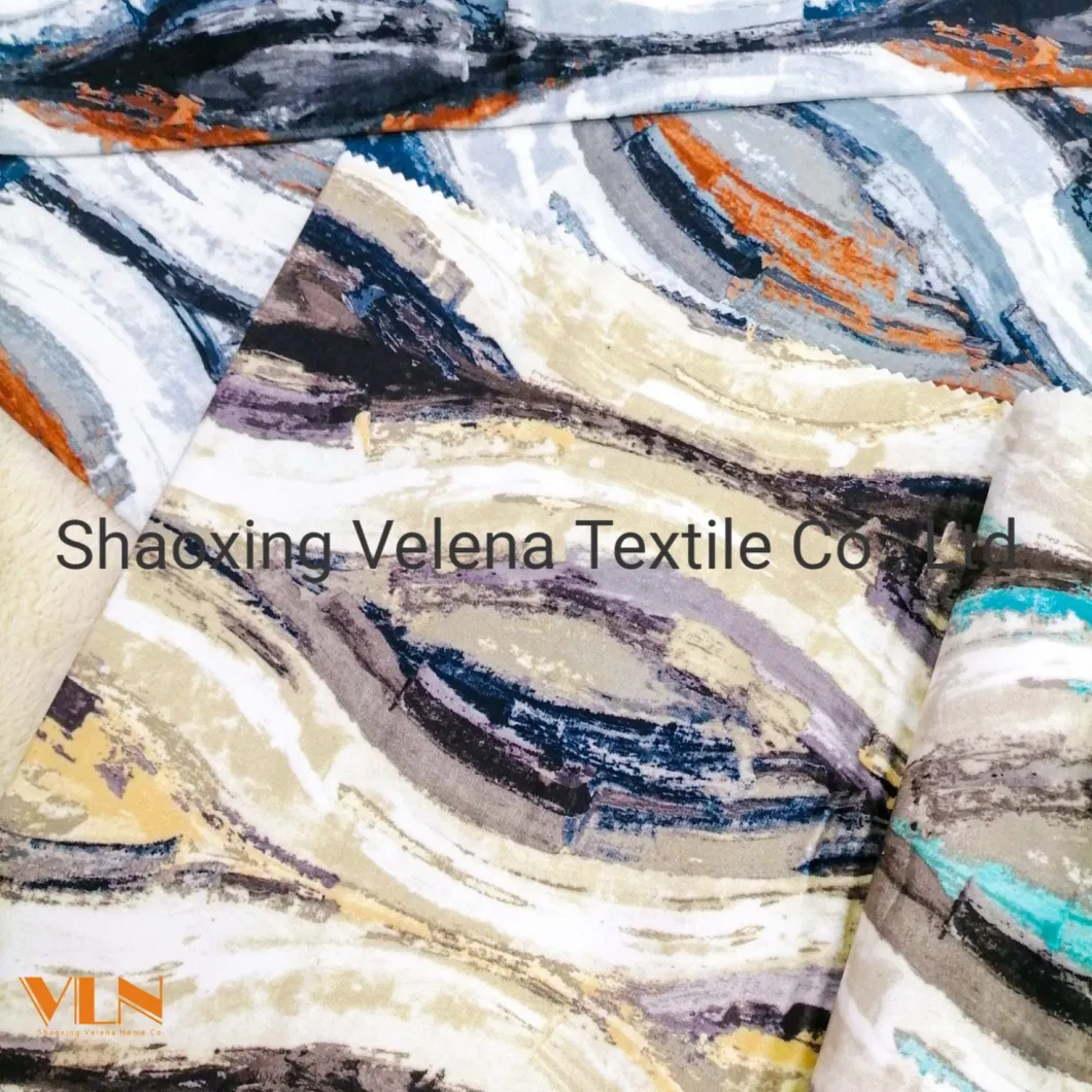 2022 Polyester Holland FDY Velvet Digital Printing Knitting Sofa Fabric Home Textile Upholstery Furniture Dubai Fabric