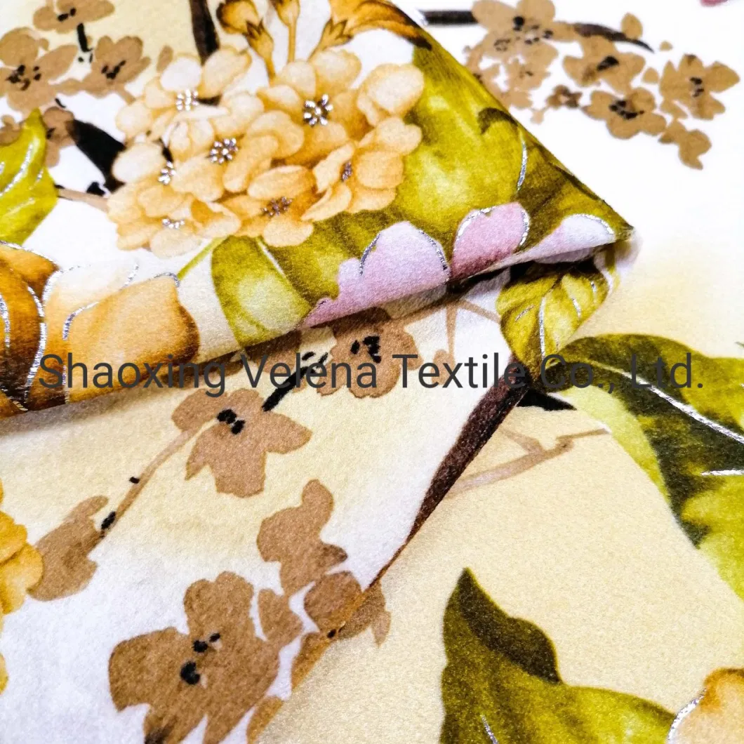 100%Polyester Holland Fudan Vinice FDY Velvet Printed Sofa Set Furniture Living Room Upholstery Fabric
