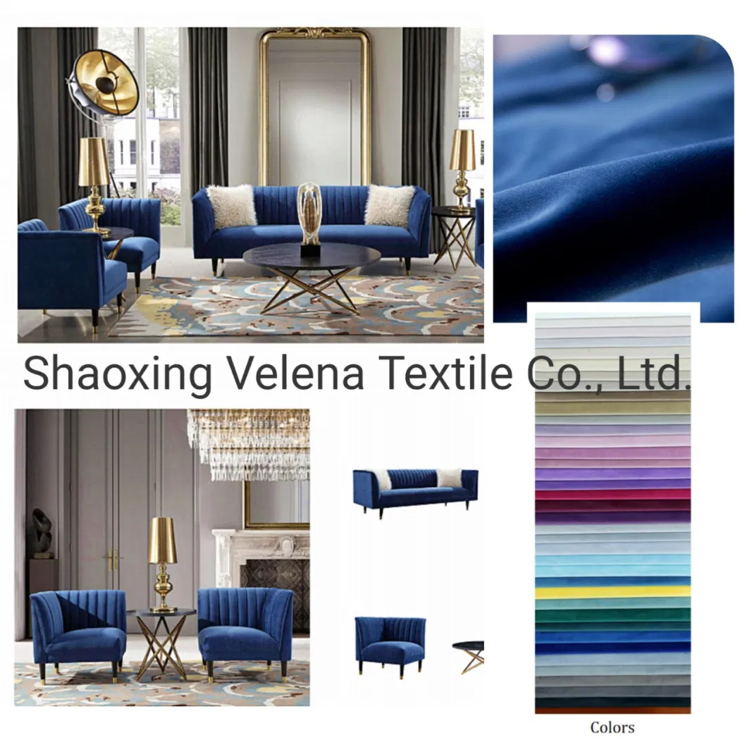 Holland Velvet Jaguar Velvet Venice DTY and FDY Venice Polyester Plain Velvet Furniture Textile Fabric