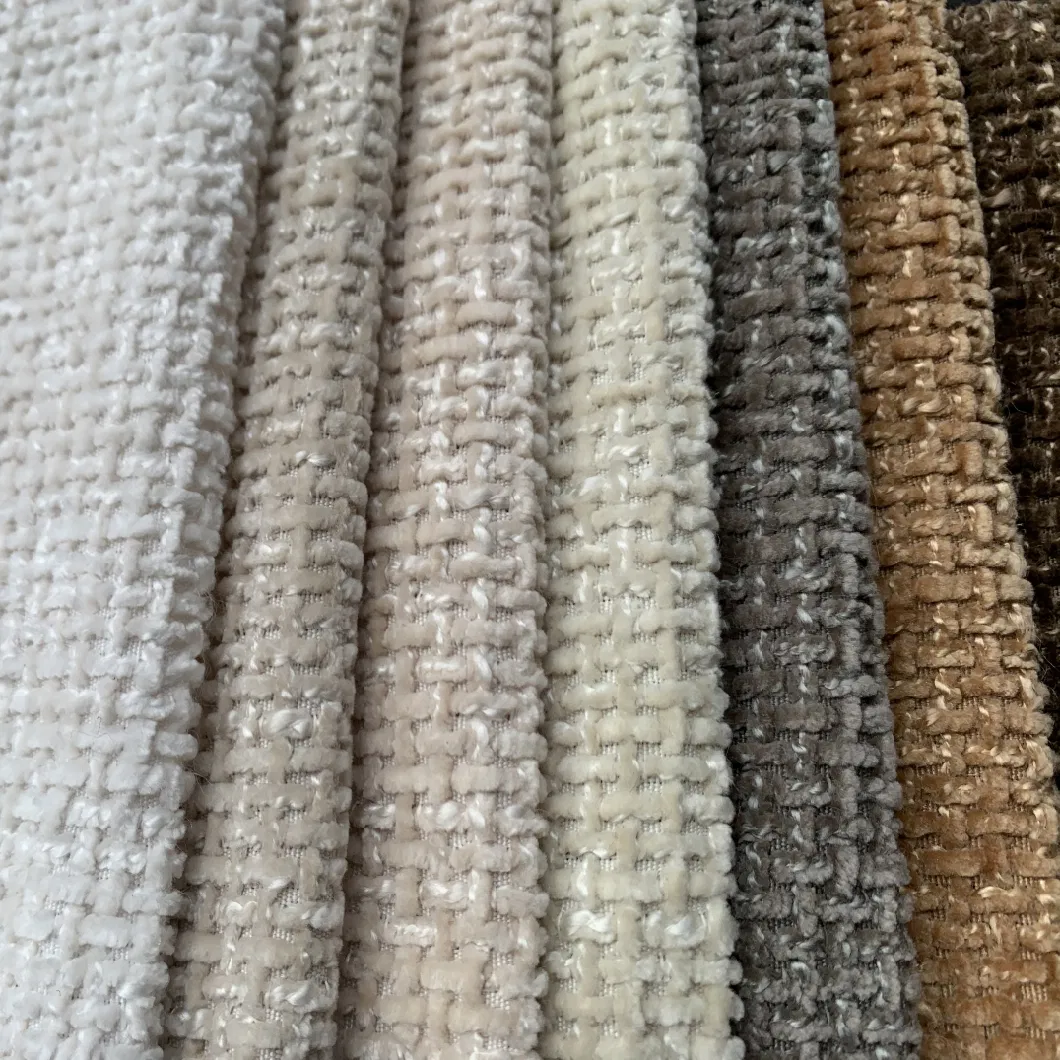 Hotsale Polyester Plain Brushed Dobby Chenille Textile Fabric for Sofa Chair Furniture