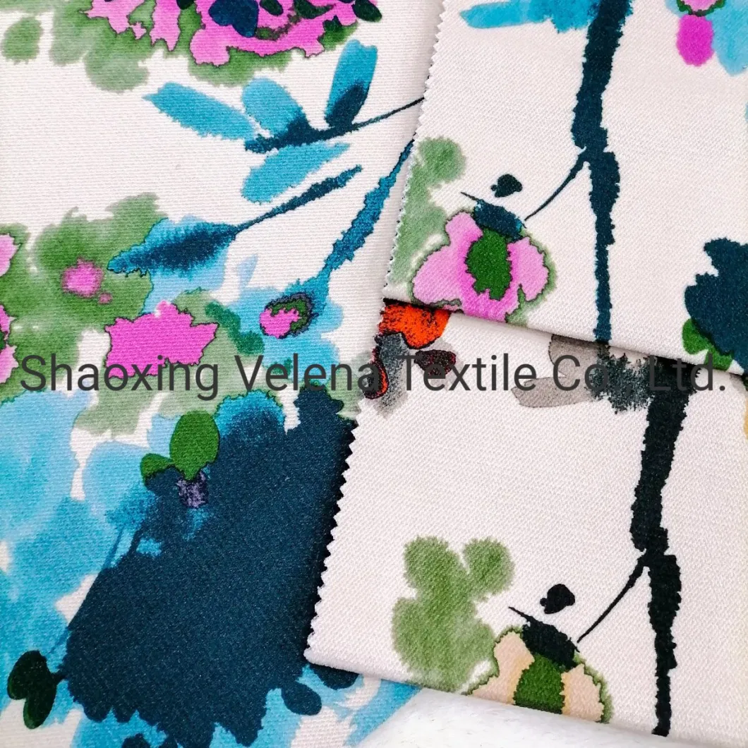 High Quality 2021 Jaguar Velvet Printed Upholstery Furniture Sofa Home Textile Warp Knit Fabric