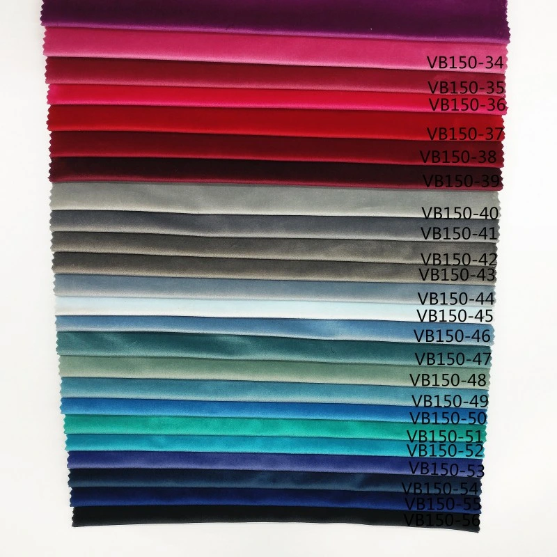 Woven Velure Polyester Dyed Velvet Plain Home Textile Sofa Upholstery Fabric