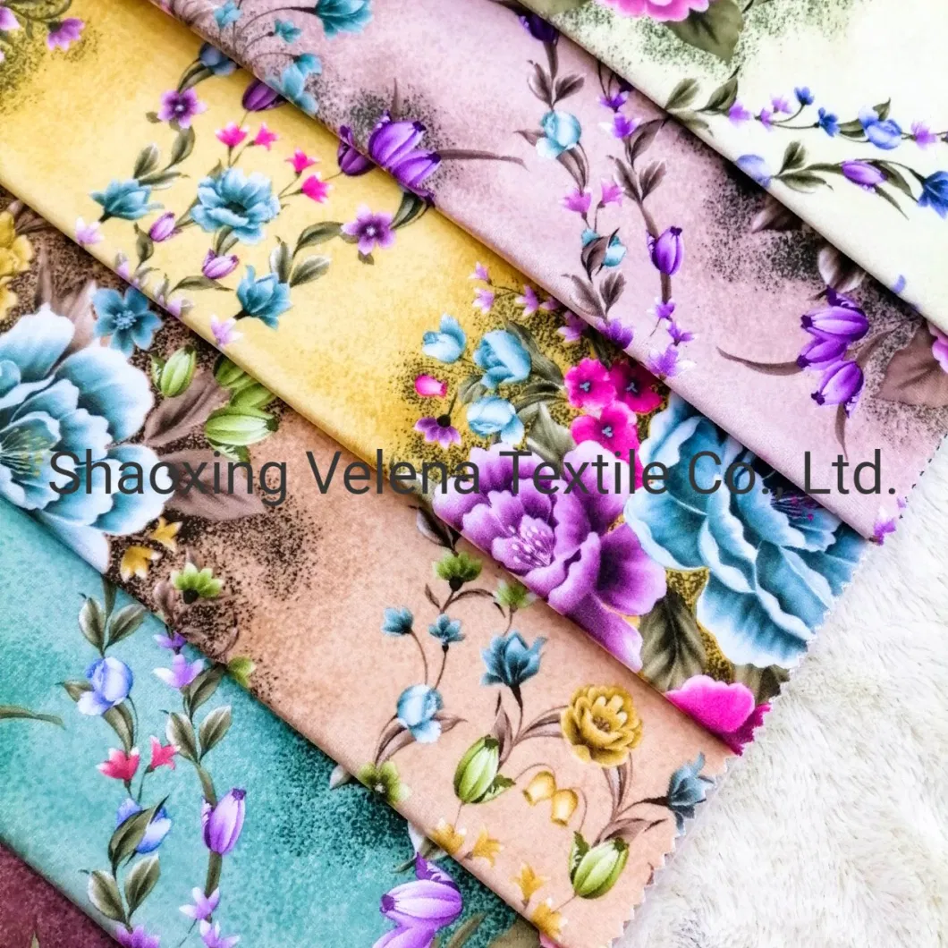 Polyester Upholstery Fabric Microfiber Fudan Venisia FDY Velvet Print with Foil Home Textile Sofa Furniture Morocco Style