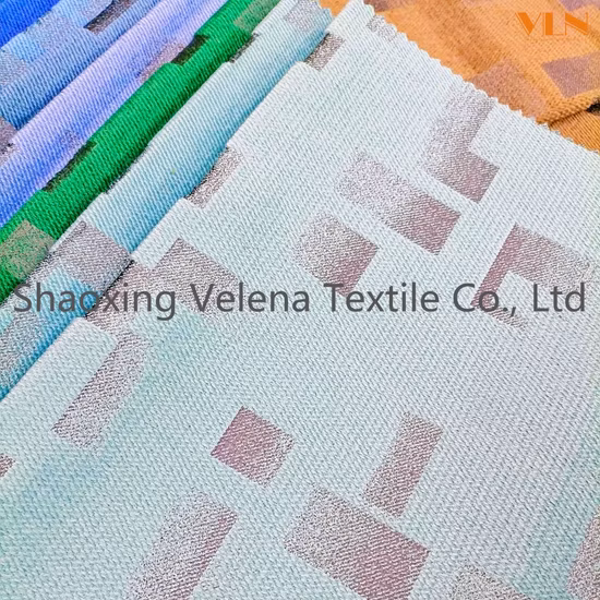 2022 Hot Sale Polyester Jaguar Twill Velvet Dyeing with Multicolor Foil Upholstery Textile Sofa Home Textile Fabric
