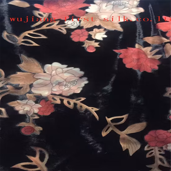 Hot Sales Customized Production Fast Delivery Competitive Price Ready Sample Silk Velvet Fabric Velvet Velour Burn out Fabric