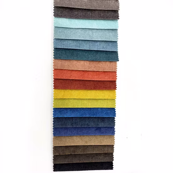 Stock Hotsale Dobby Plain Brushed Folcked Polyester Fabric for Furniture Sofa