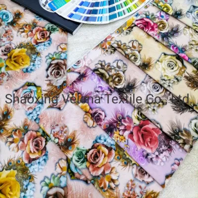 New Design FDY Fudan Velvet Fabric Digital Printing Sofa Curtain Cushion Fabric